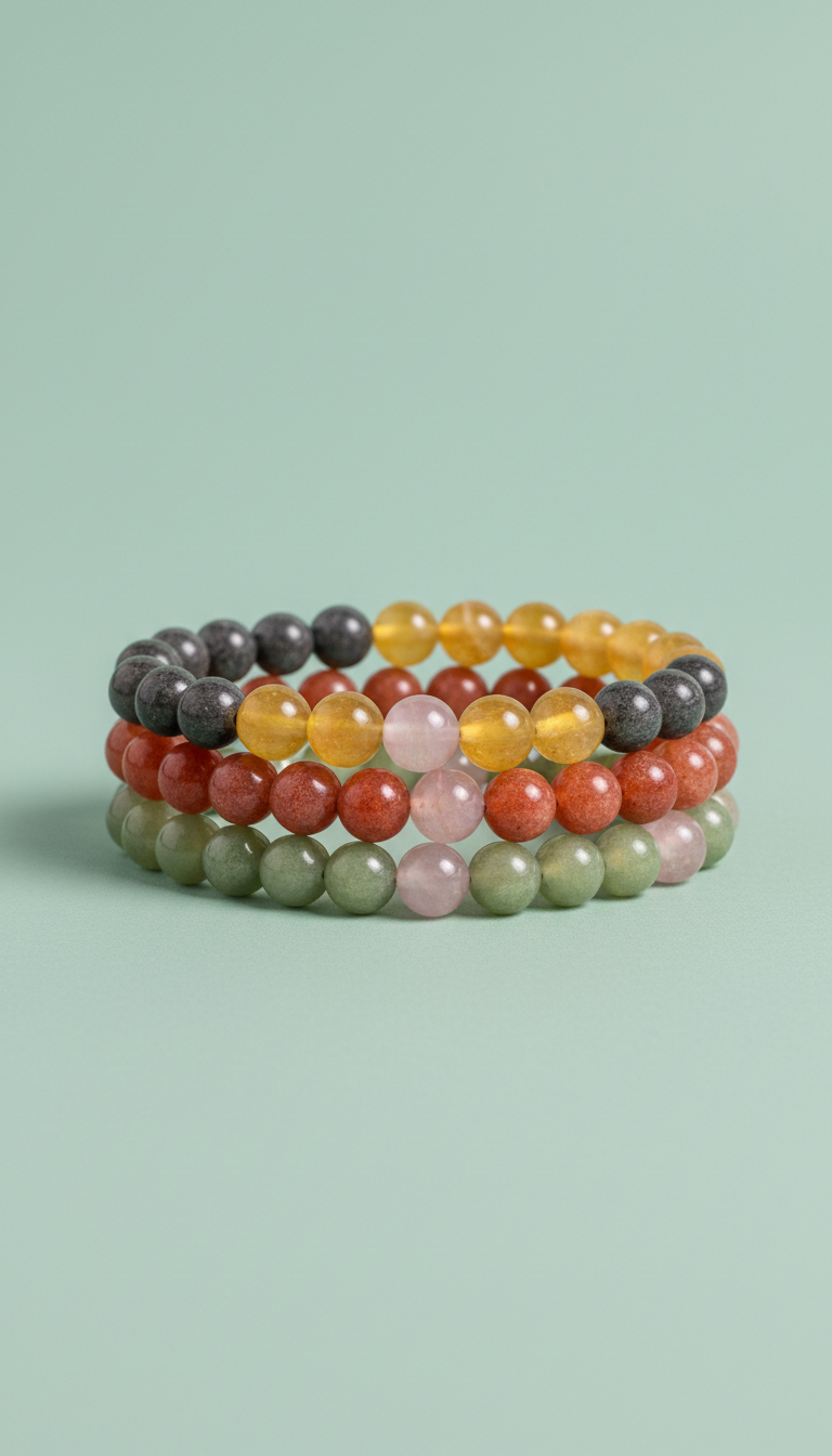 Sunstone stacking bracelets