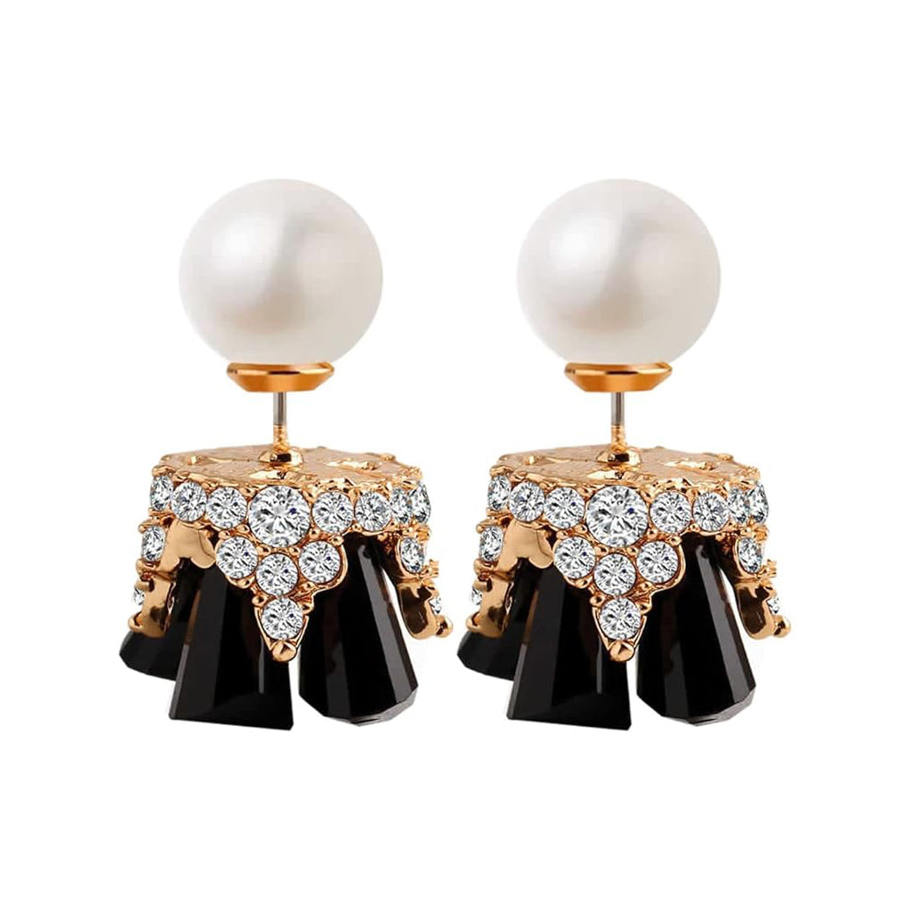 Crystal Inlayed Reversible Earrings