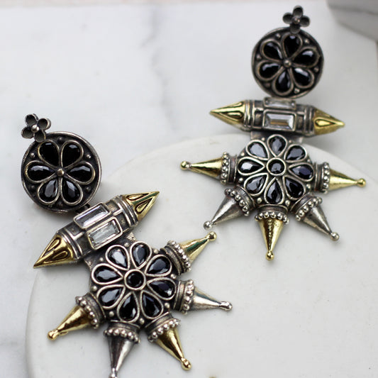 Black Tribal Drop Earring - Rabal