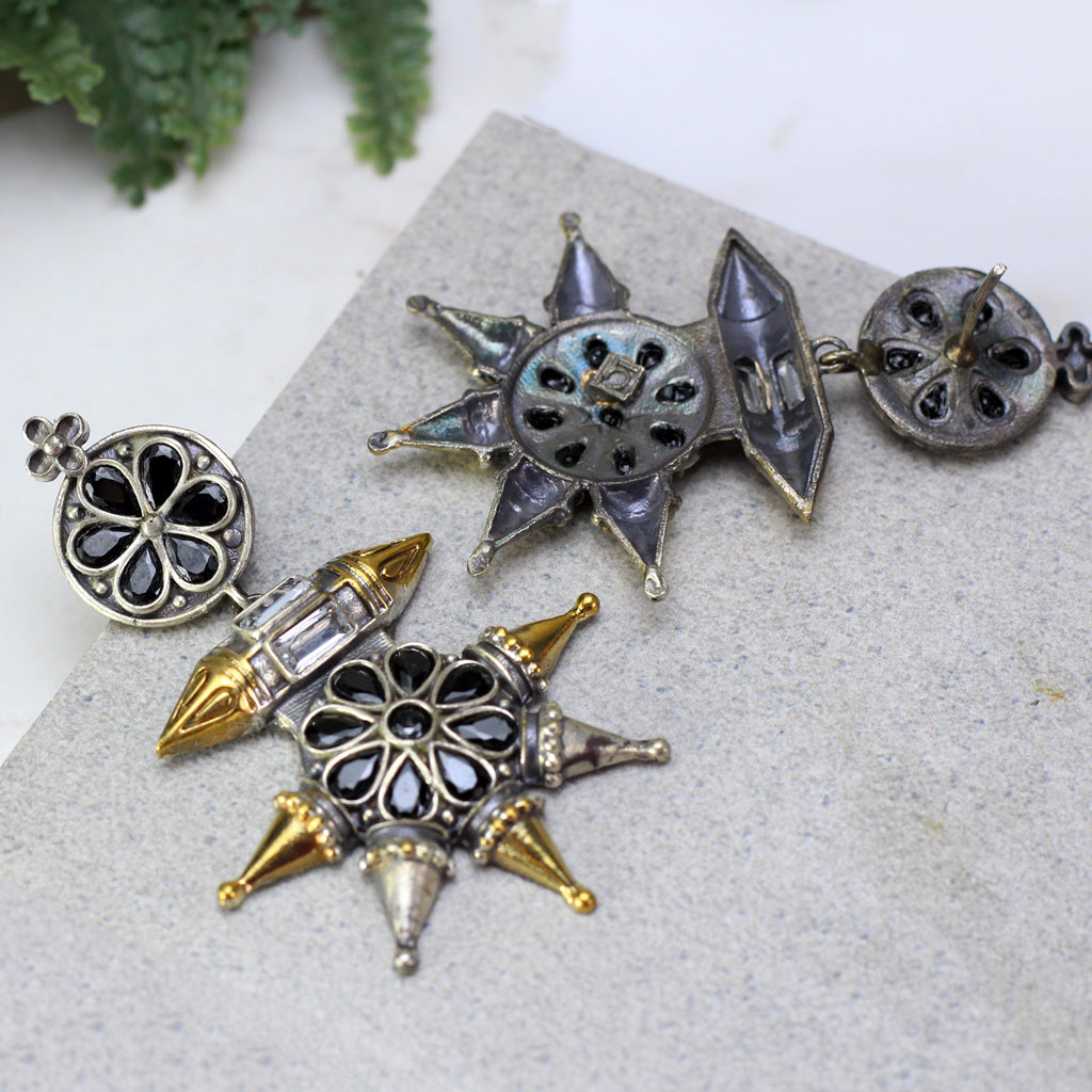 Black Tribal Drop Earring