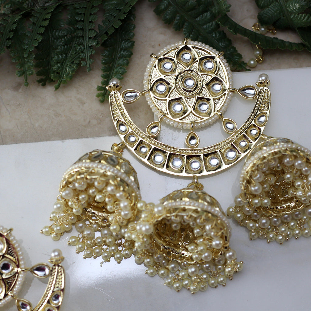 Gold Statement Big Drop Jhumke I Earring