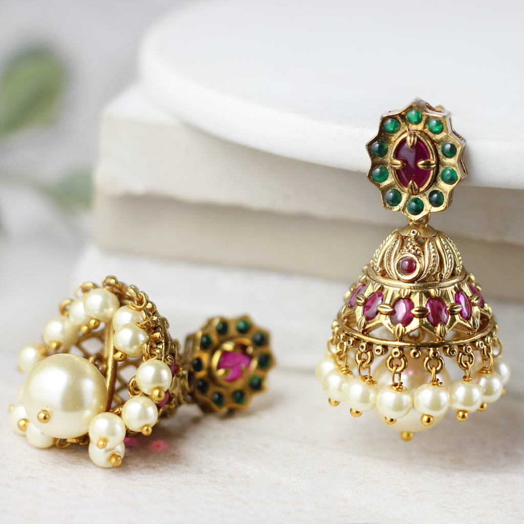 Multicolour Floral Jhumke