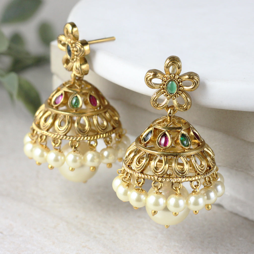 Multicolour Floral Jhumke