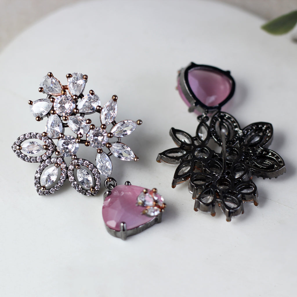 Pink Statement Zircon Drop Earring