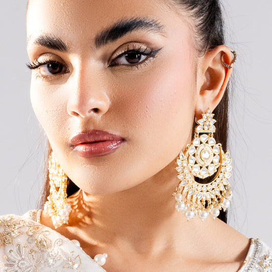 White Statement Pearl Drop Earring - Rabal