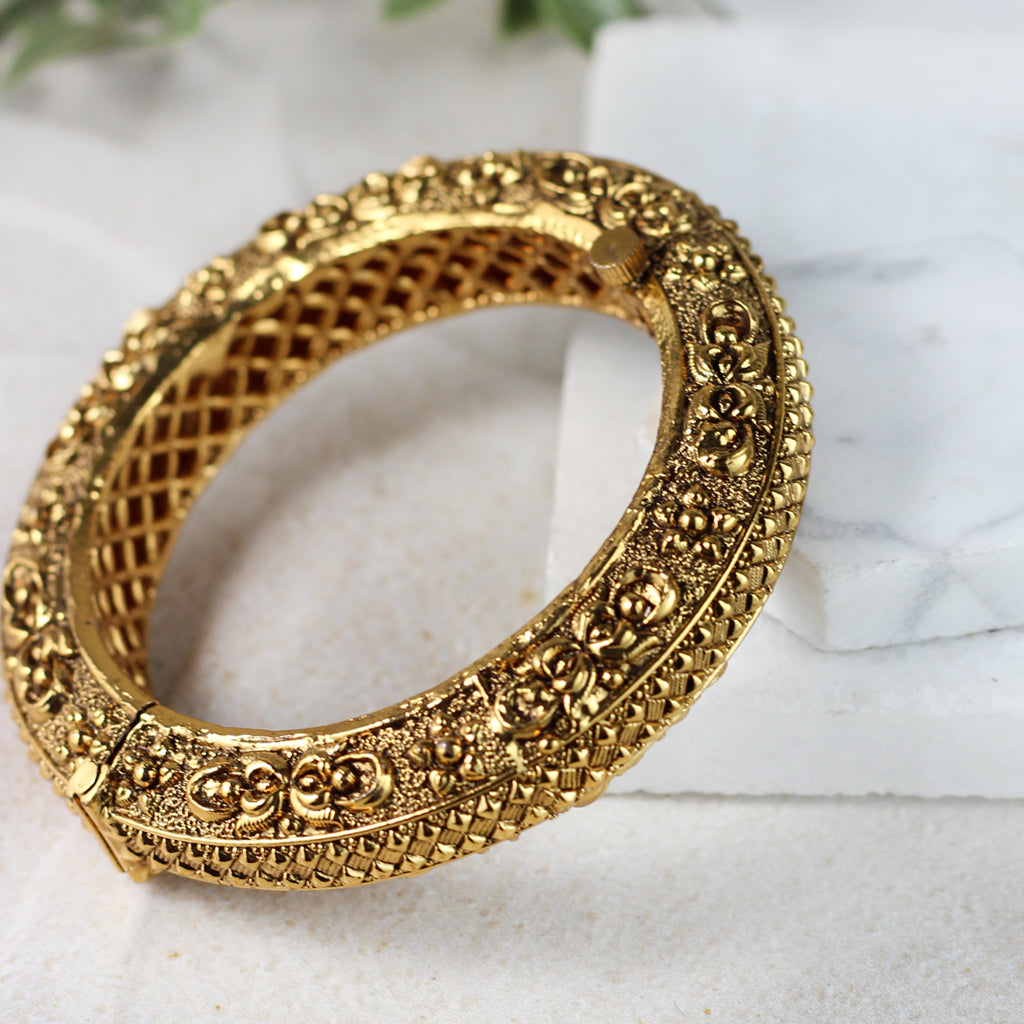 Gold Statement Bangle Lock Design