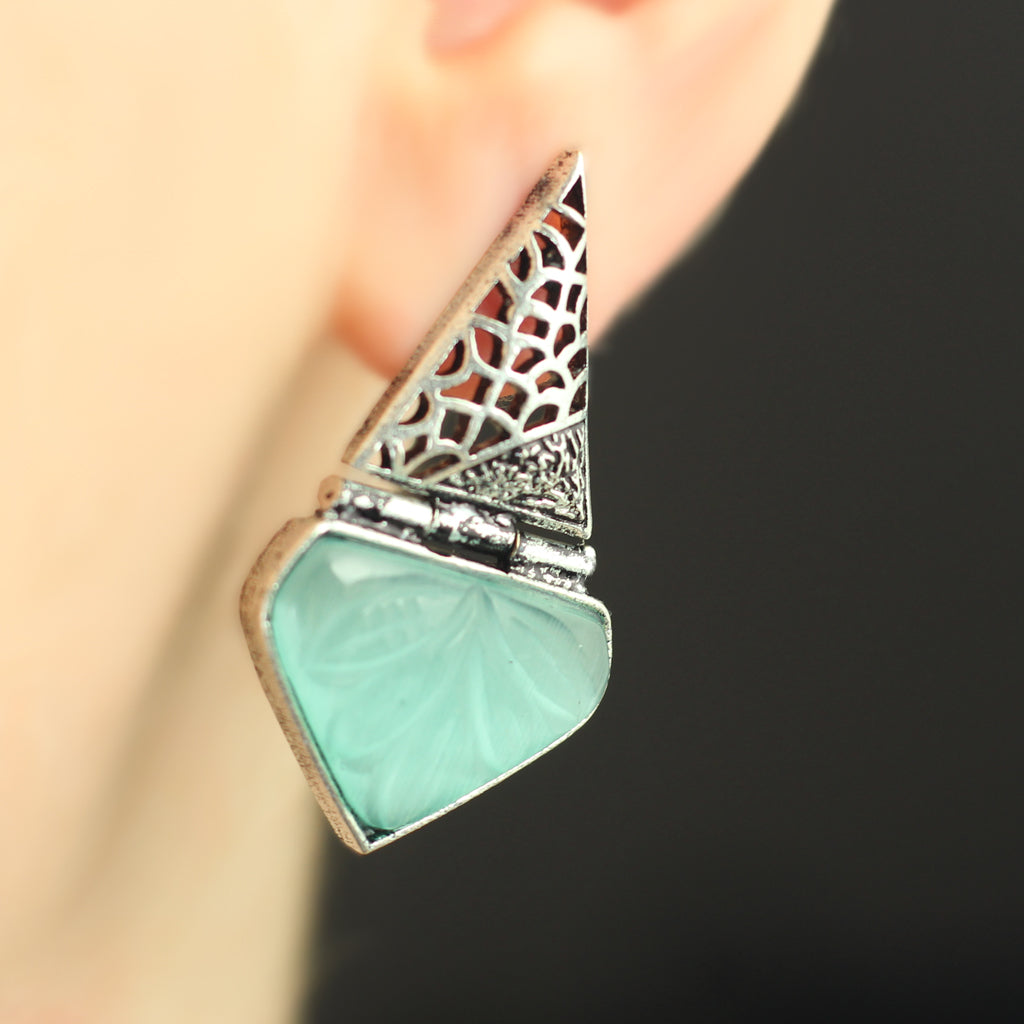 Mint Tribal Stud Earring