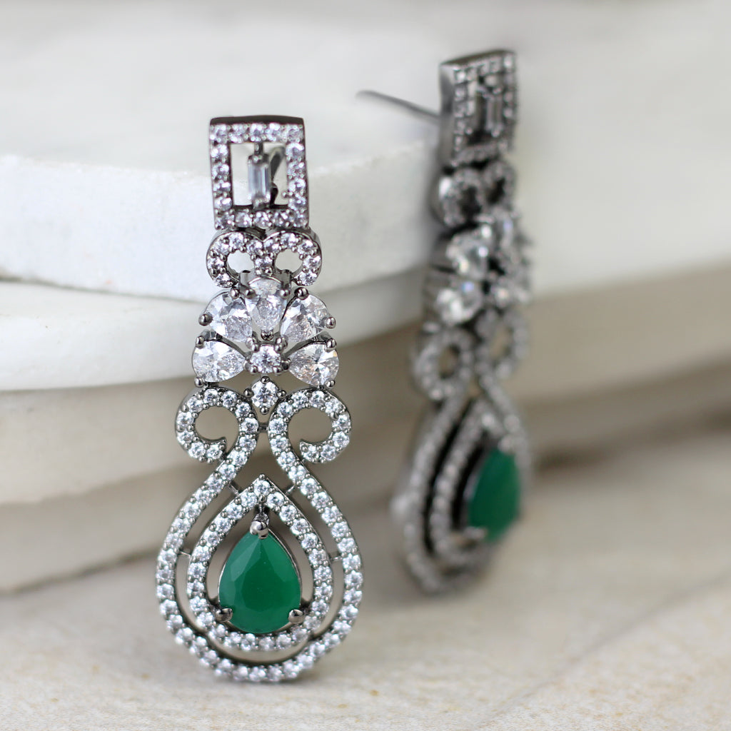 Green Zircon Drop Earring