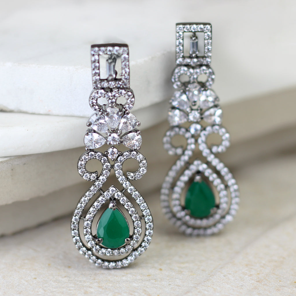Green Zircon Drop Earring