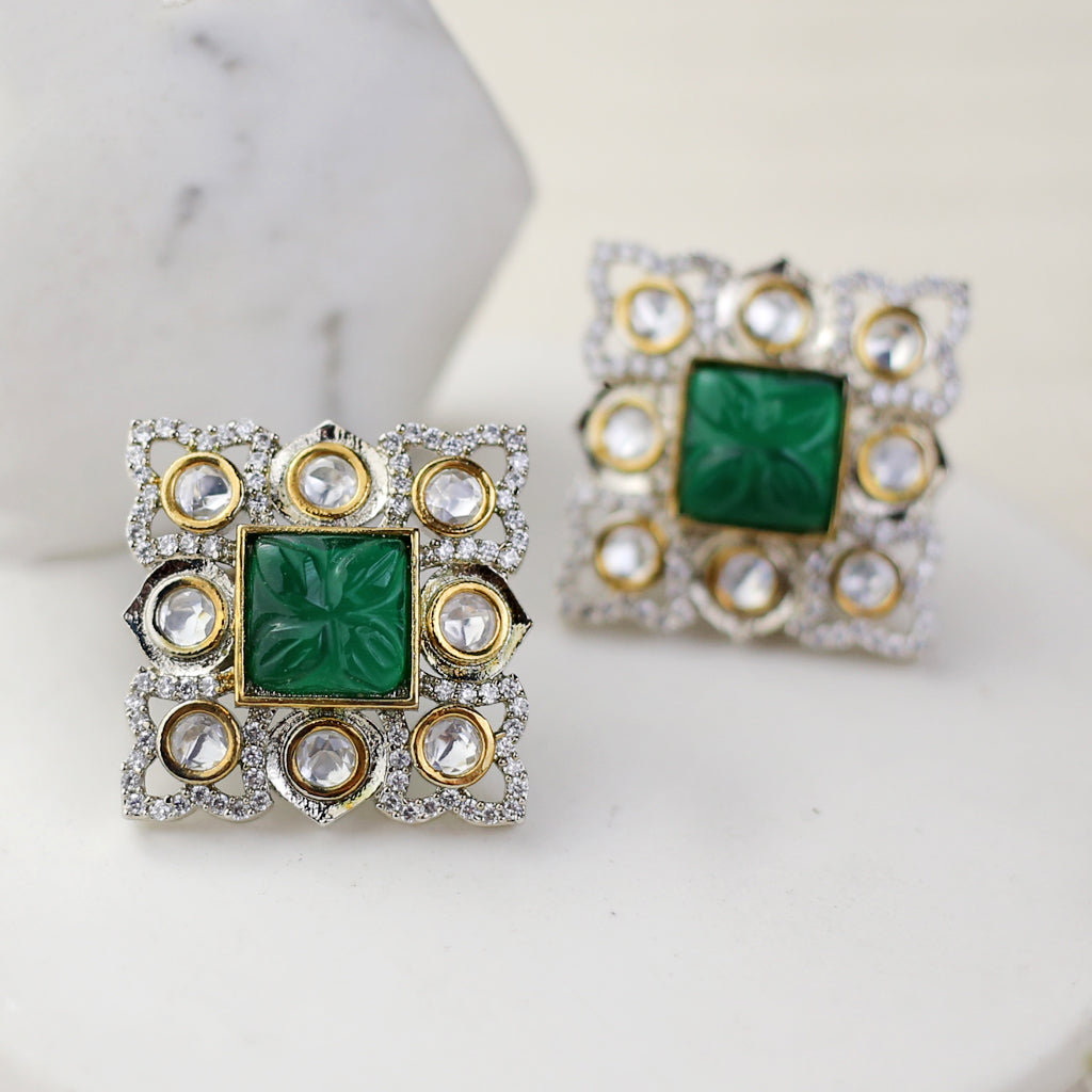 Green Statement Zircon Stud Earring