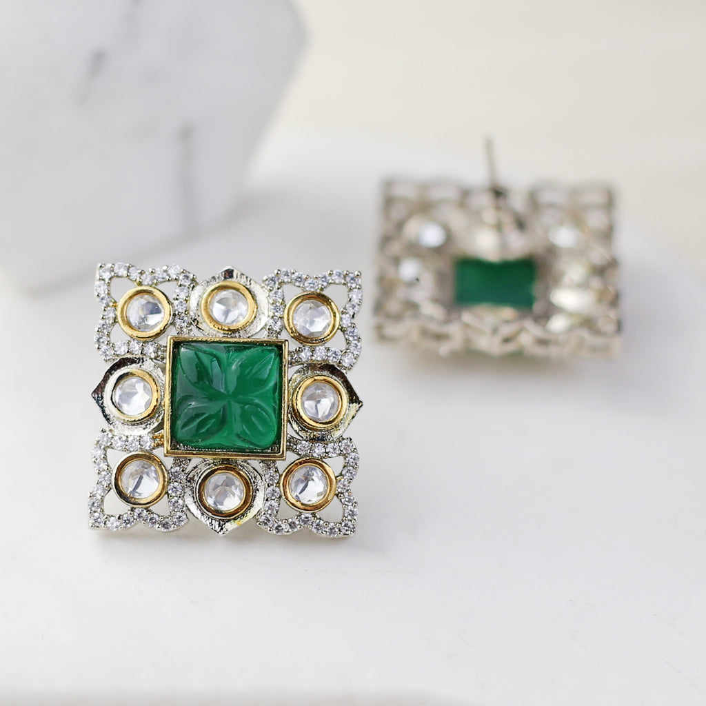 Green Statement Zircon Stud Earring