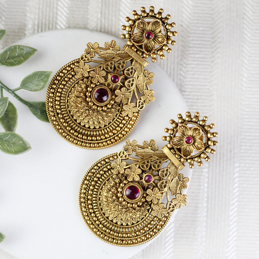 Ruby Antique Drop Earring
