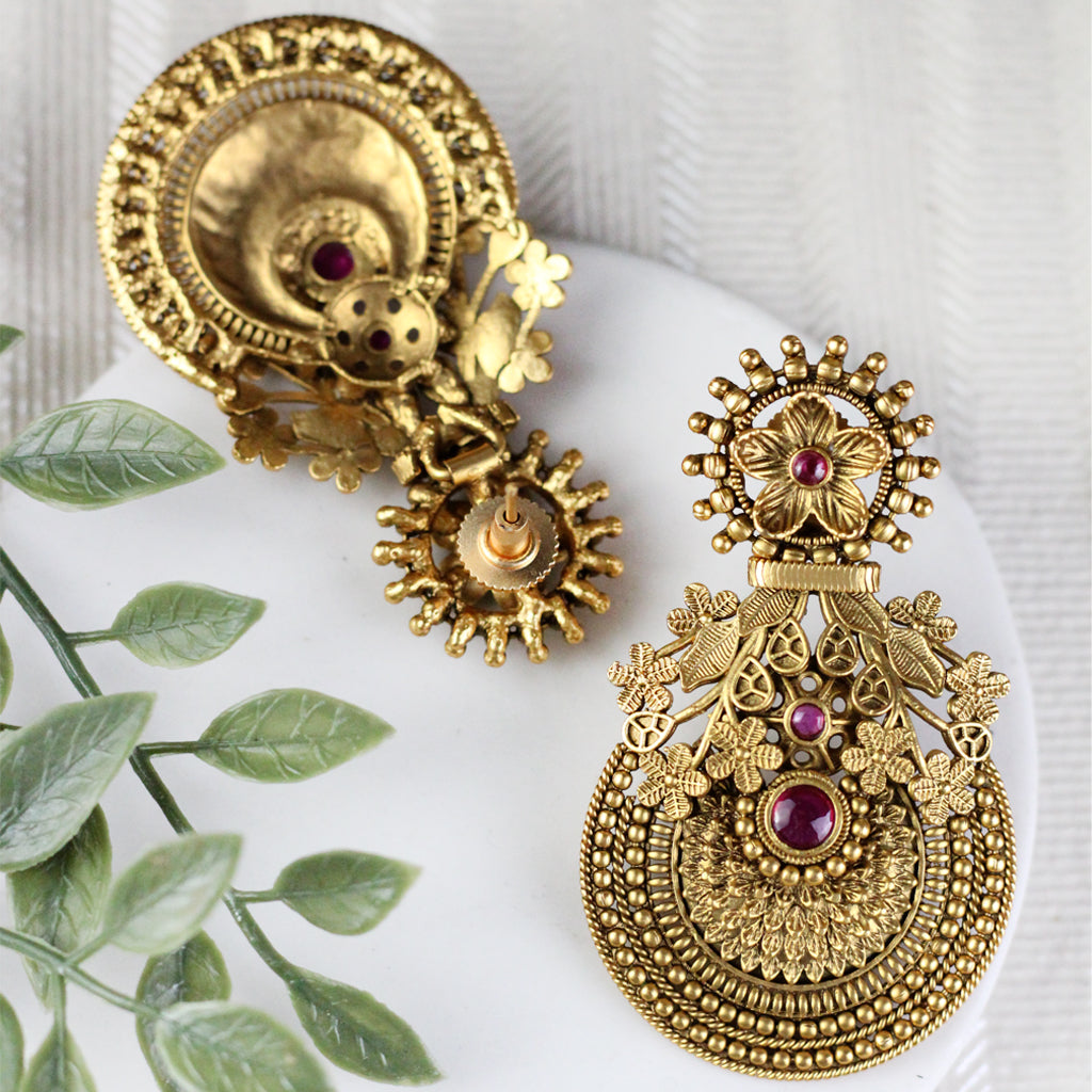 Ruby Antique Drop Earring