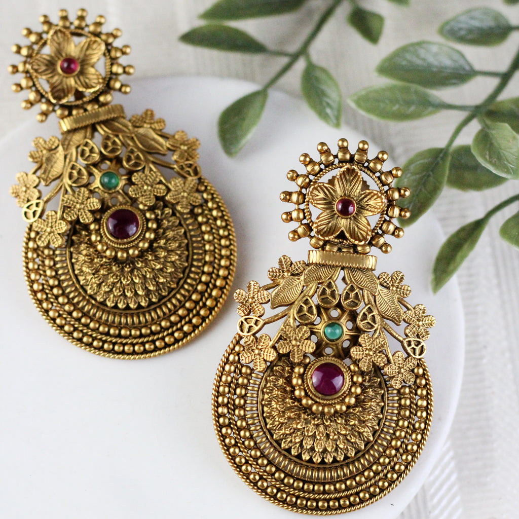 Multicolour Antique Drop Earring