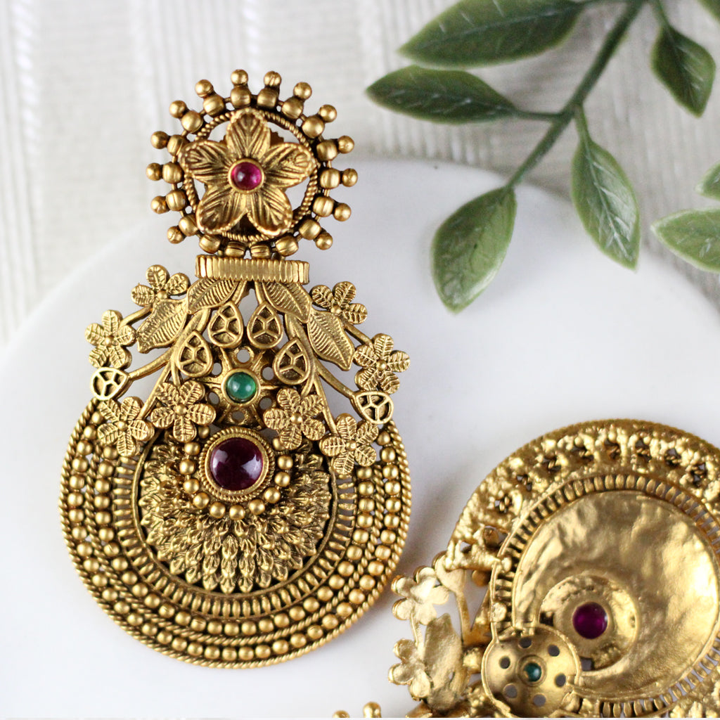 Multicolour Antique Drop Earring