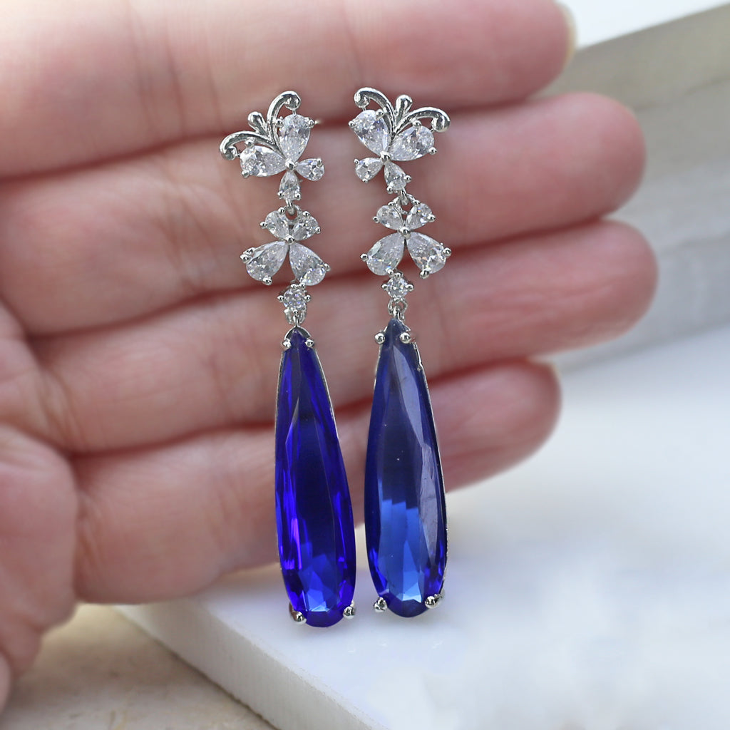 Blue Butterfly Drop Earring