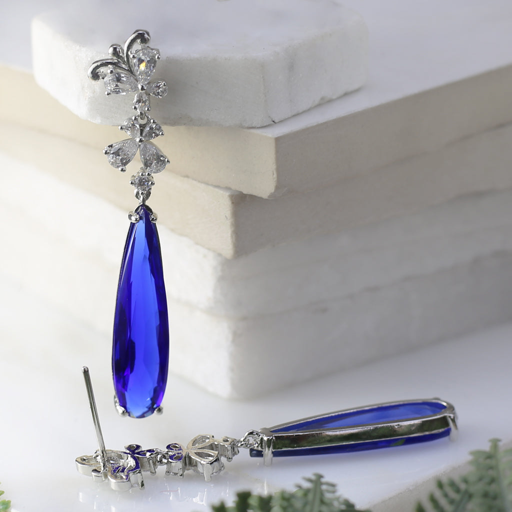 Blue Butterfly Drop Earring
