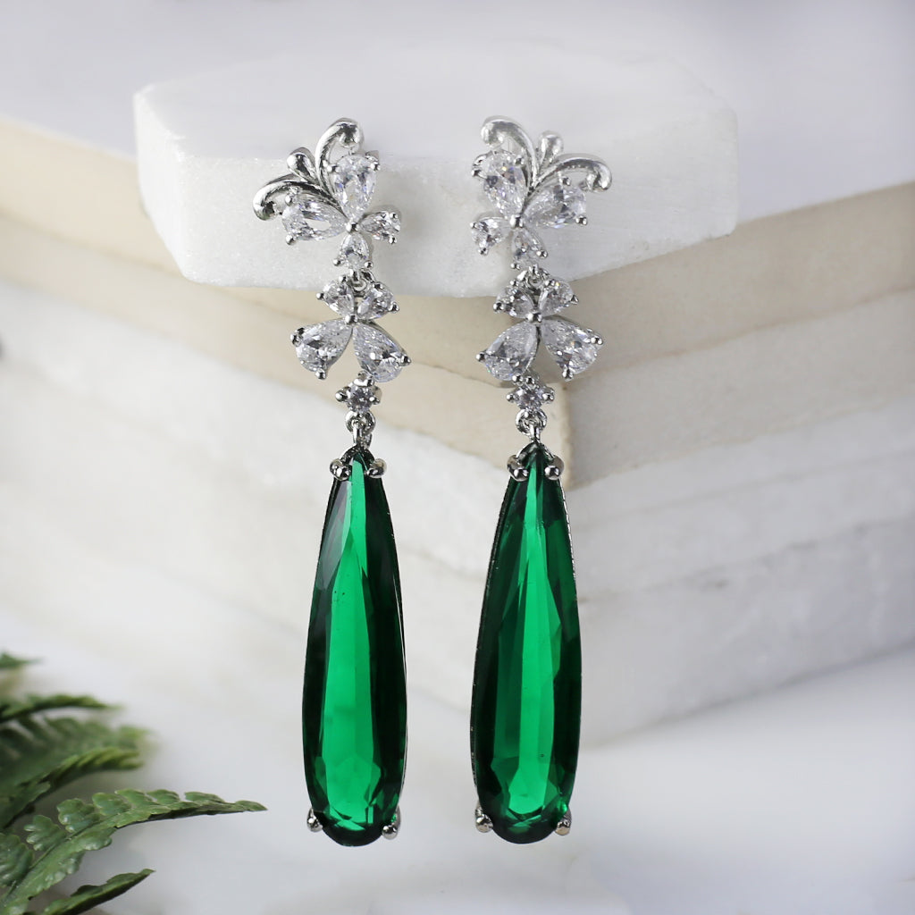 Butterfly Emerald Drop Earring