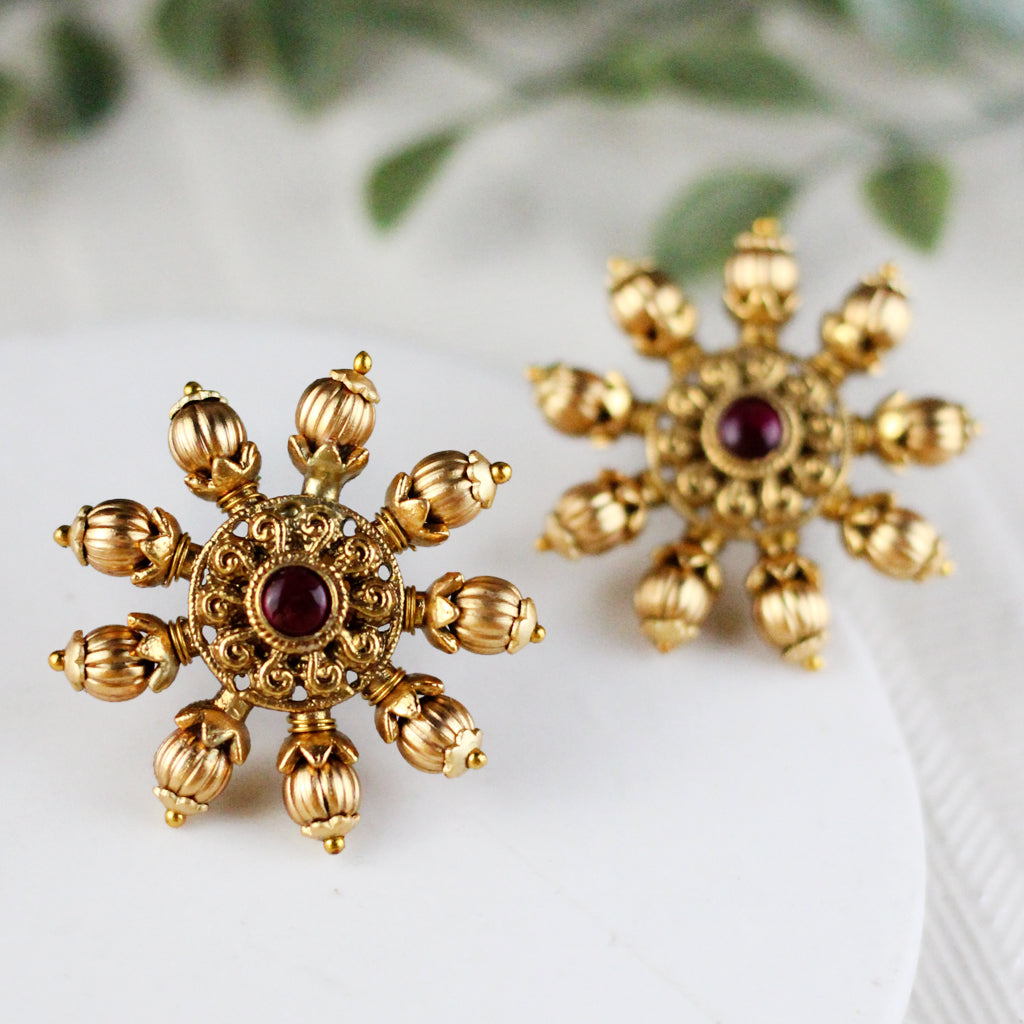 Ruby Antique Stud Earring