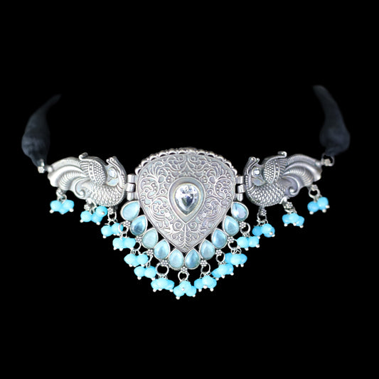 Turquoise Tribal Peacock Choker