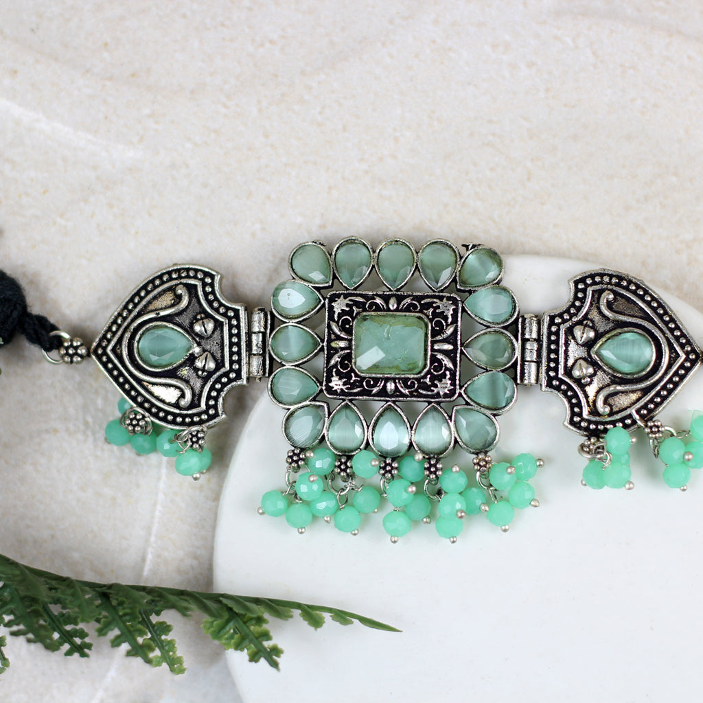 Mint Tribal Choker I Necklace