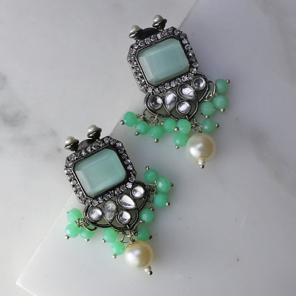 Light Green Statement Tribal Earring