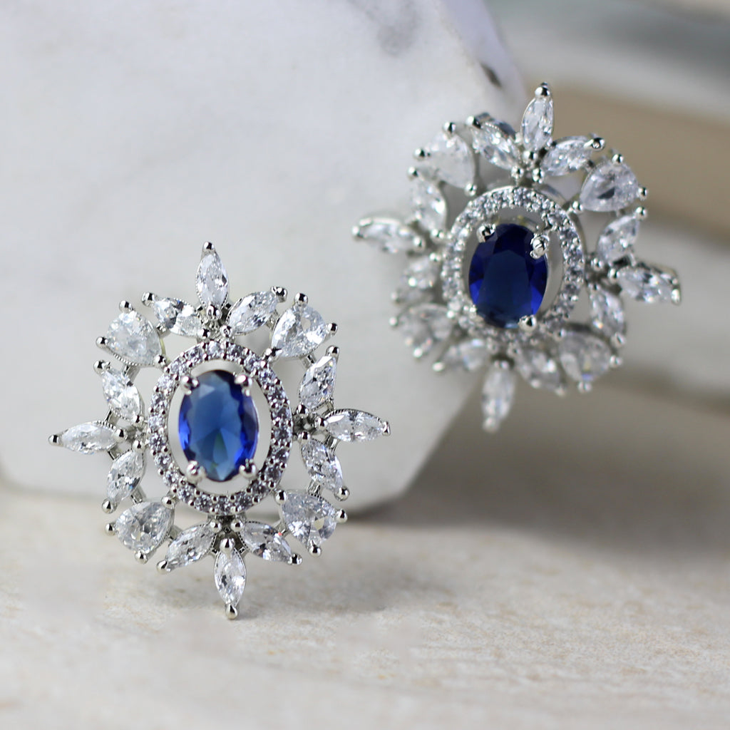 Blue Zircon Stud Earring