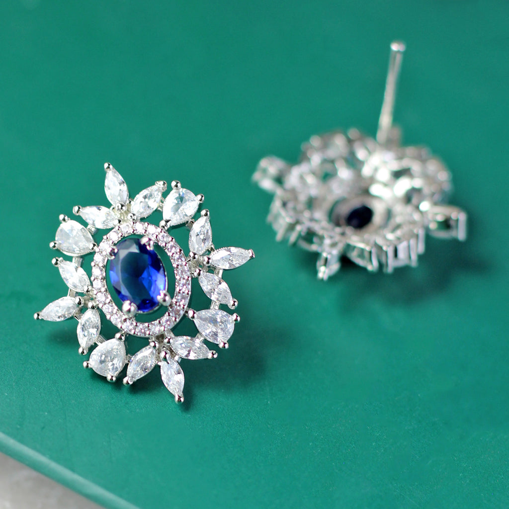 Blue Zircon Stud Earring