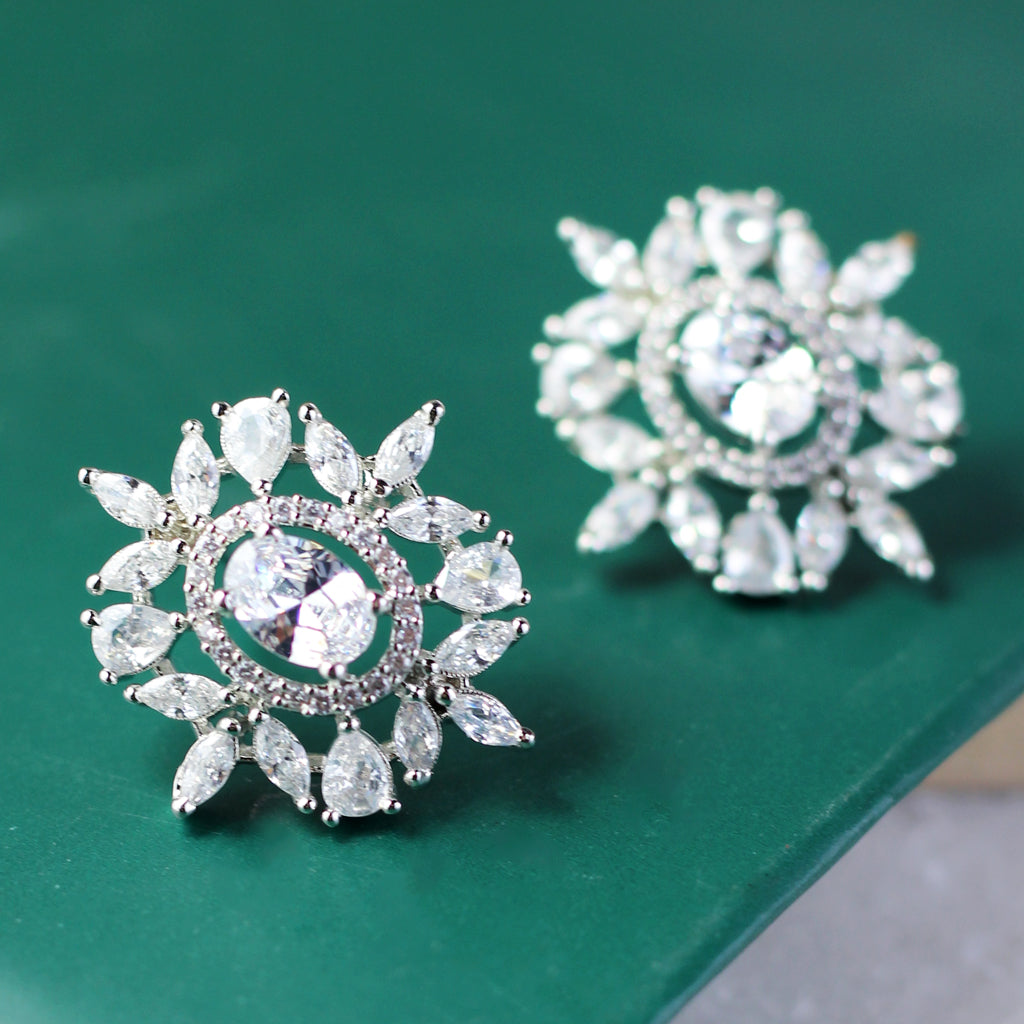 White Zircon Stud Earring