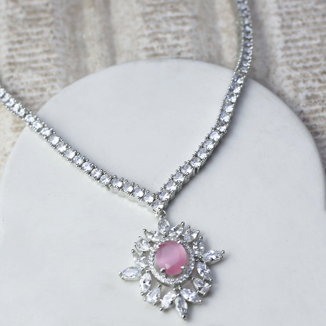 Pink Zircon Necklace - Rabal