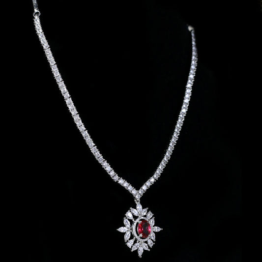 Ruby Zircon Necklace - Rabal