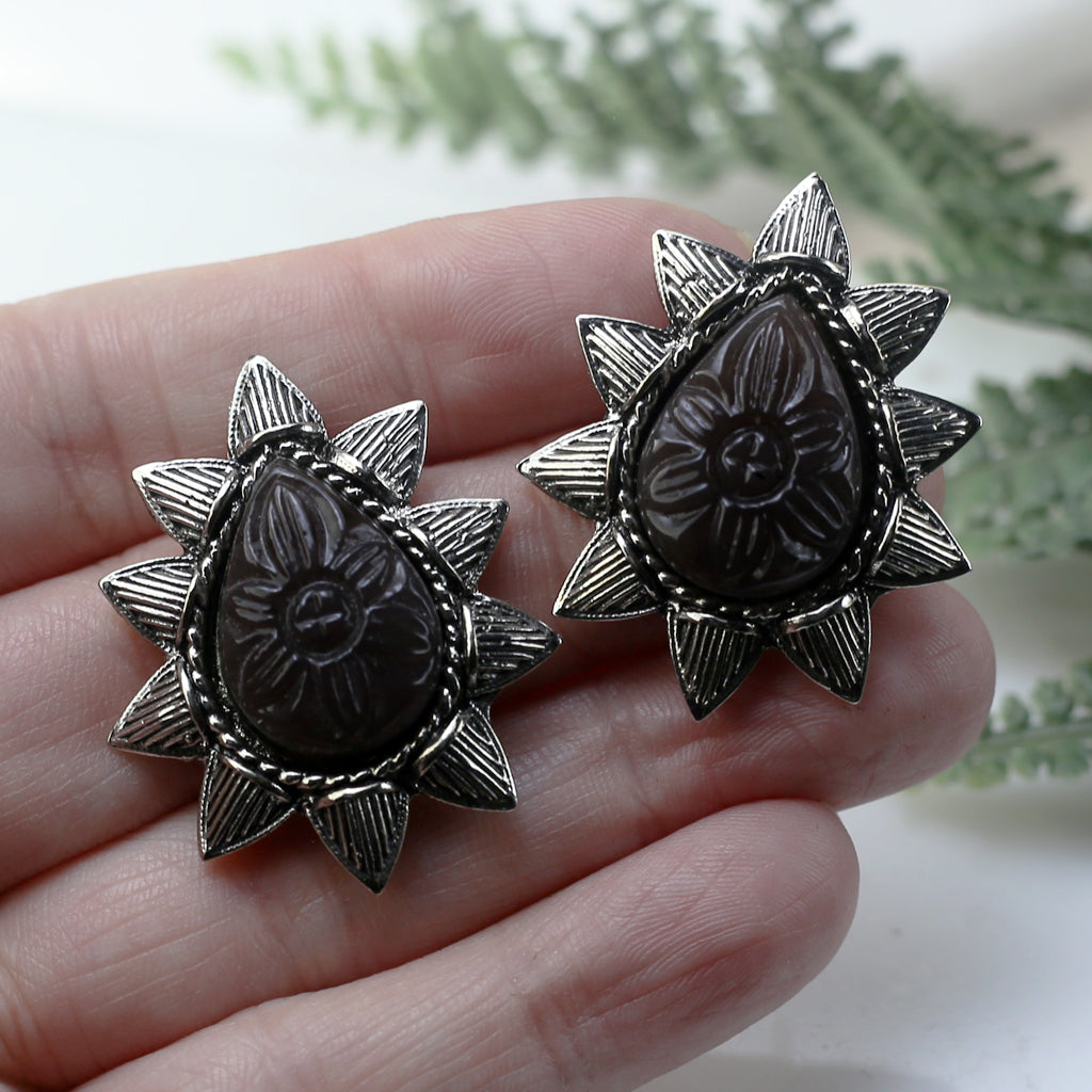 Brown Tribal Stud Earring