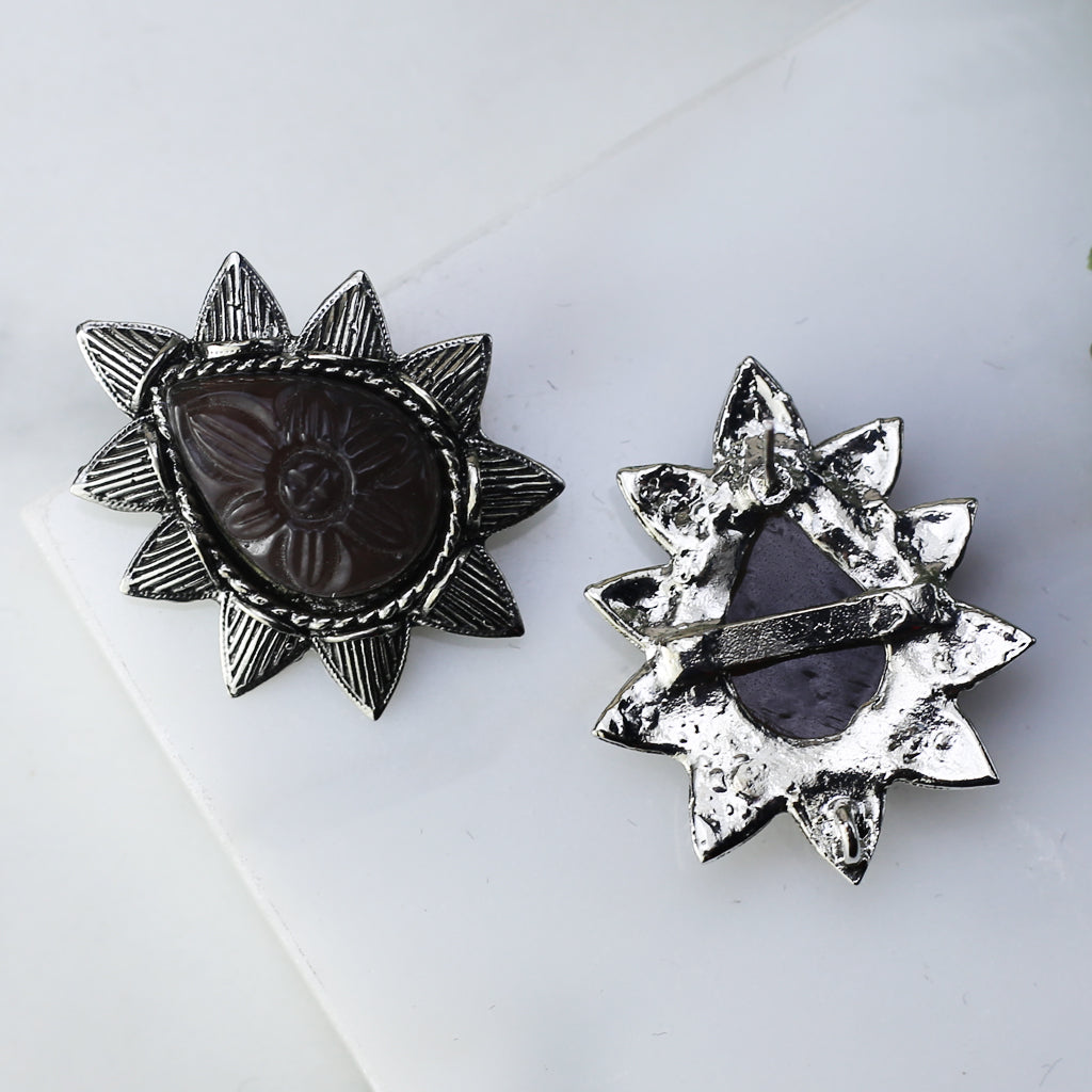Brown Tribal Stud Earring