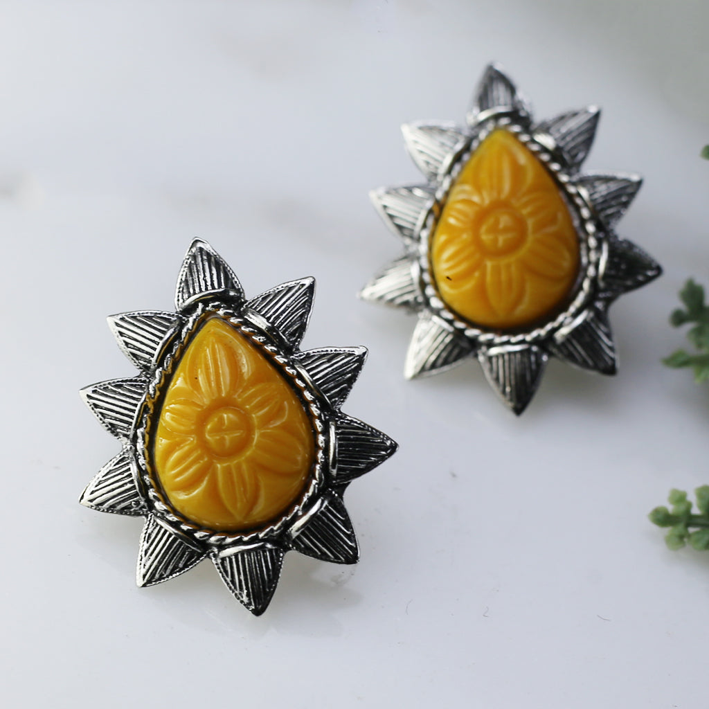 Yellow Tribal Stud Earring