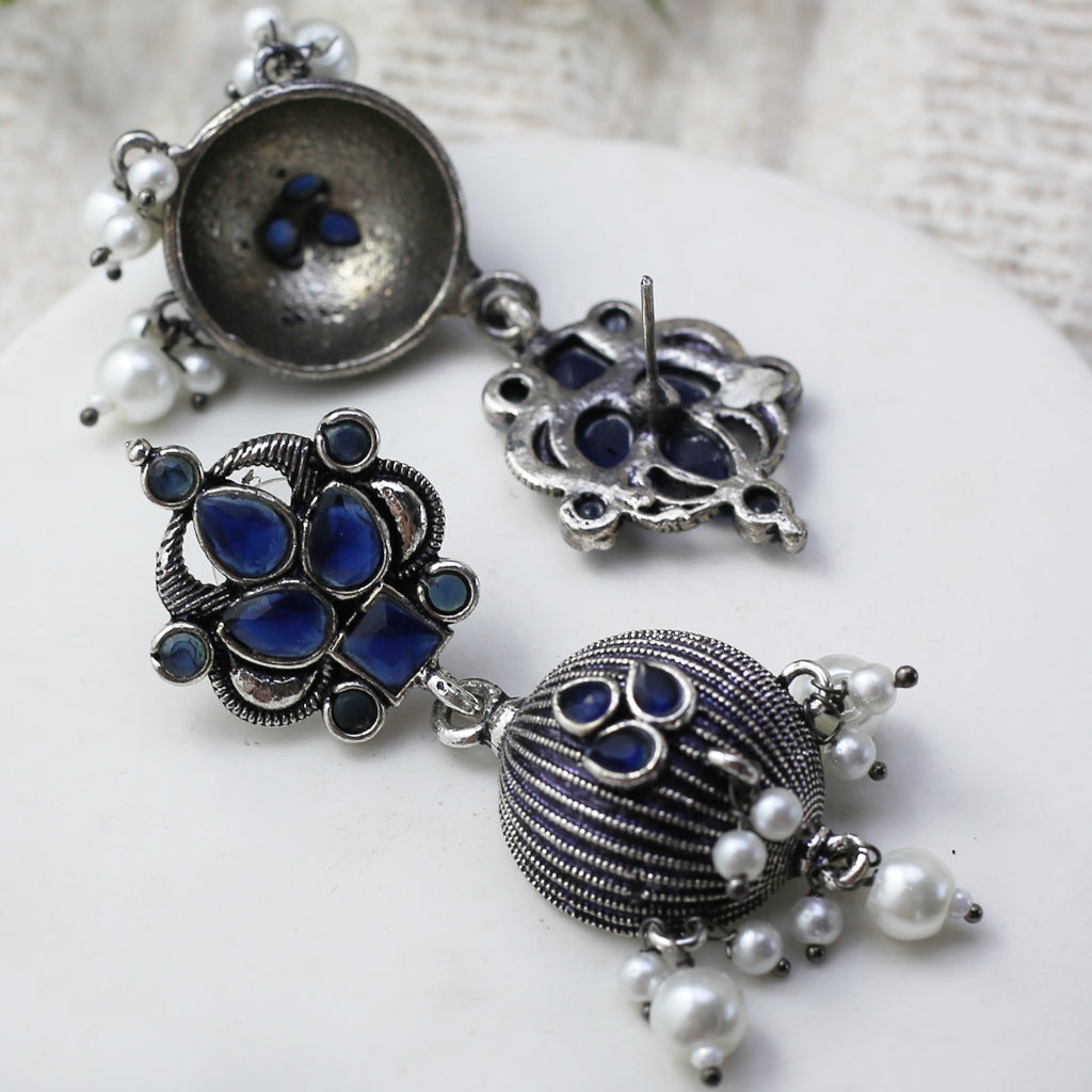 Blue Tribal Drop Earring