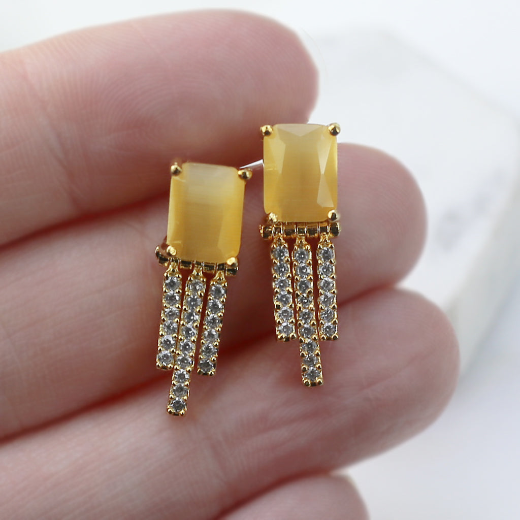 Yellow Zircon Small Stud Earring