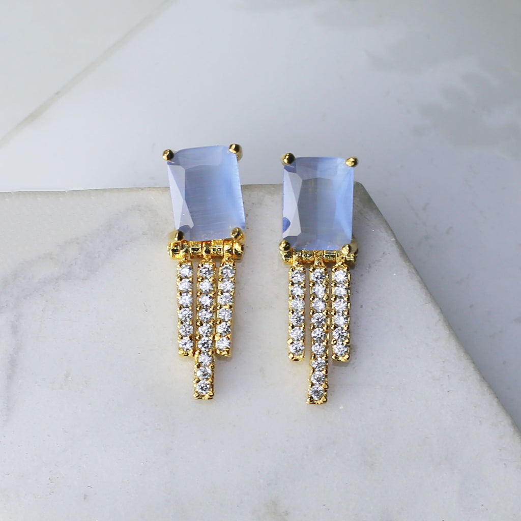 Light Blue Zircon Stud Earring