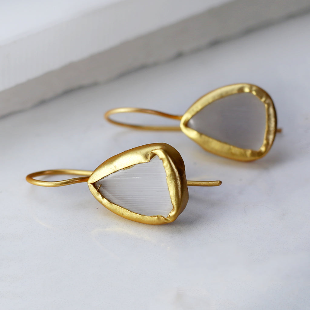 White Hook Earring