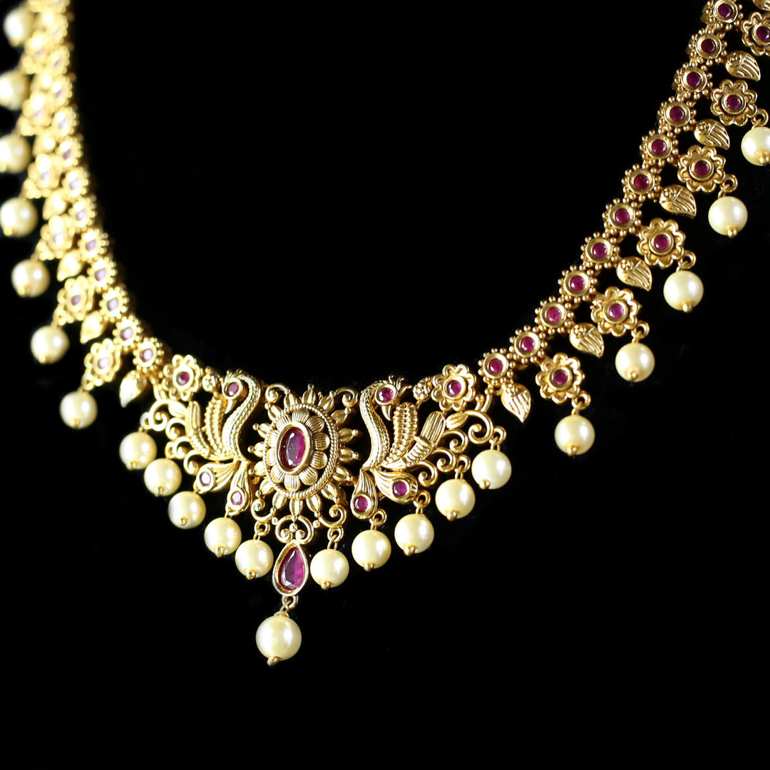 Ruby Flower Necklace - Rabal