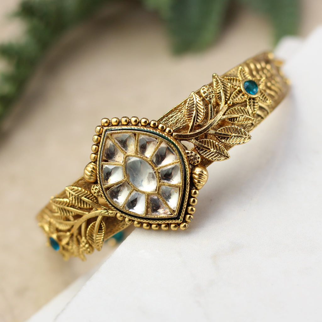 Statement Kundan Cuff Adjustable Bracelet