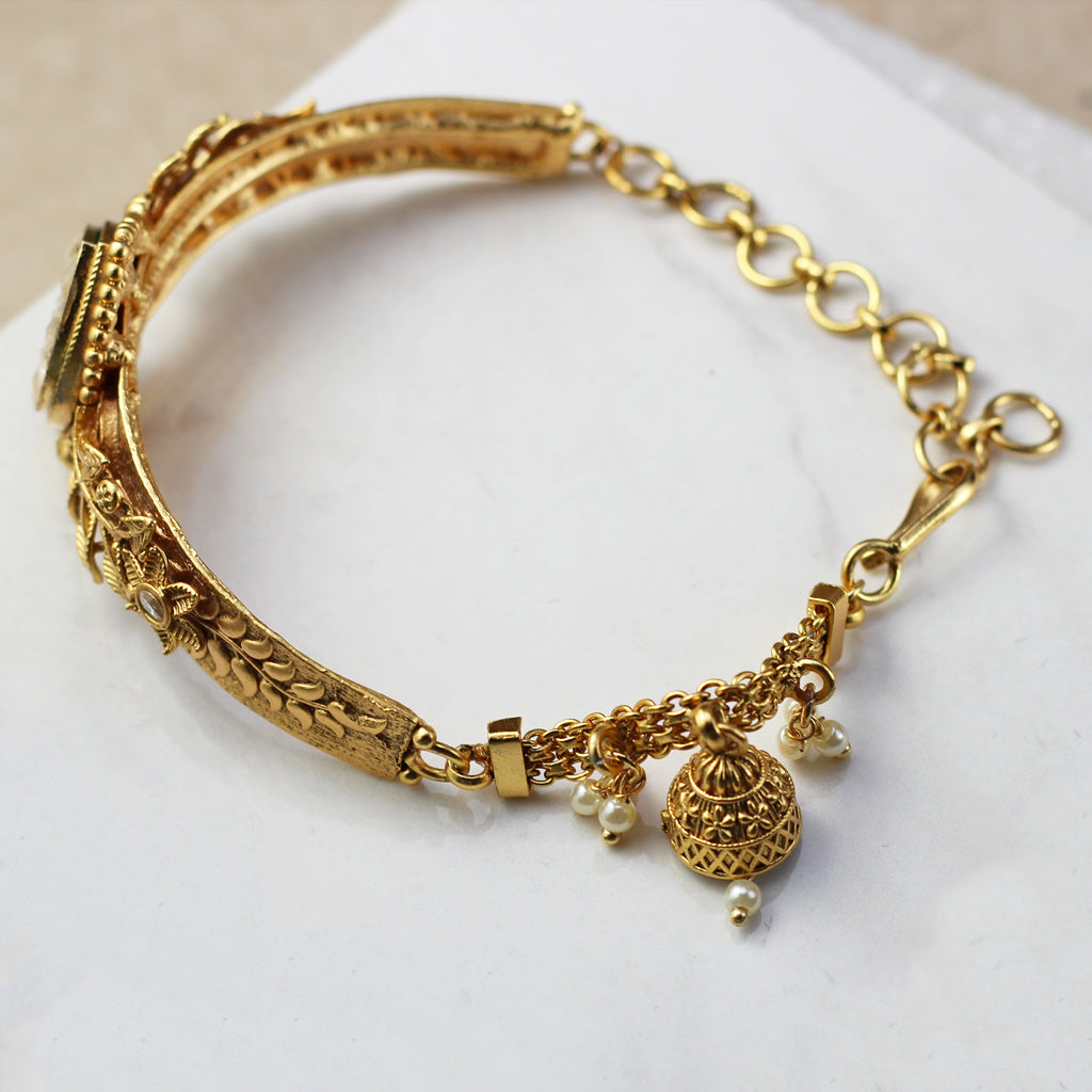 Statement Kundan Cuff Adjustable Bracelet