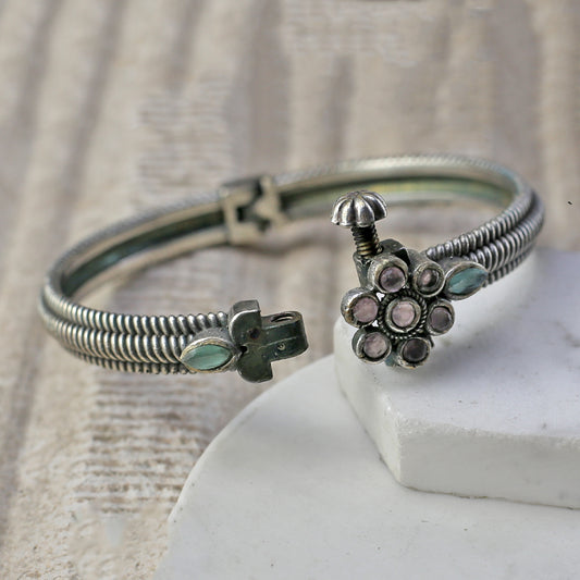 Pink / Mint Tribal Lock Bangle - Rabal
