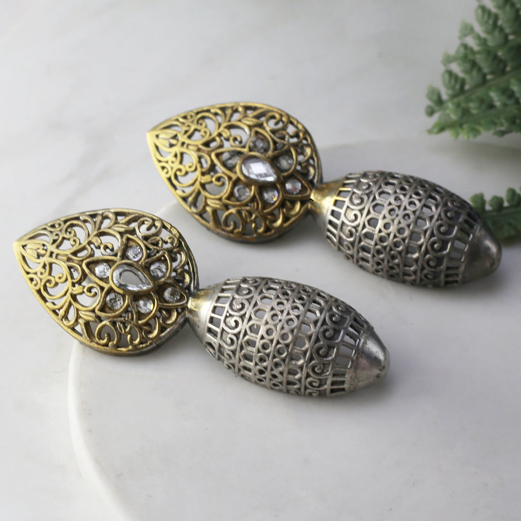 White Tribal Drop Earring