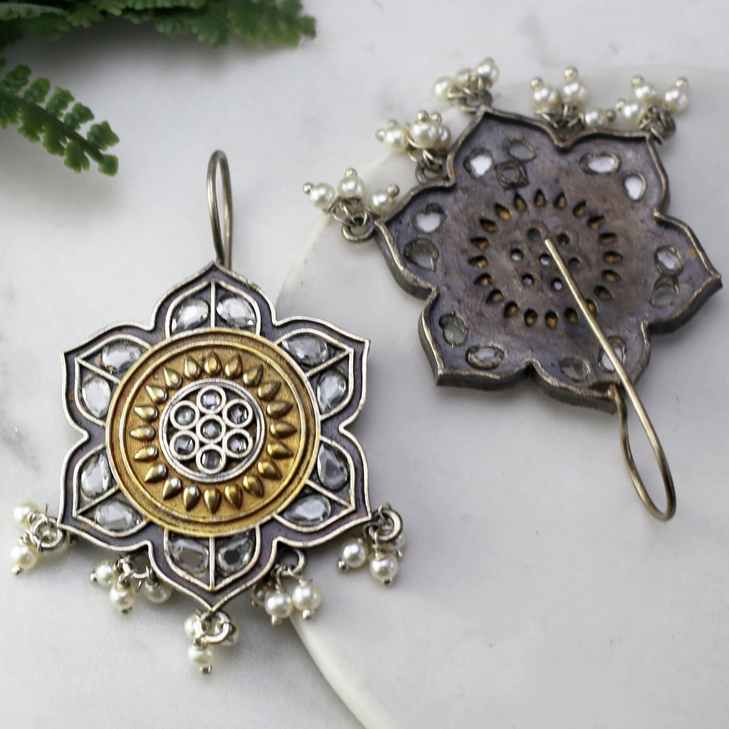 White Hook Flower Drop Earring