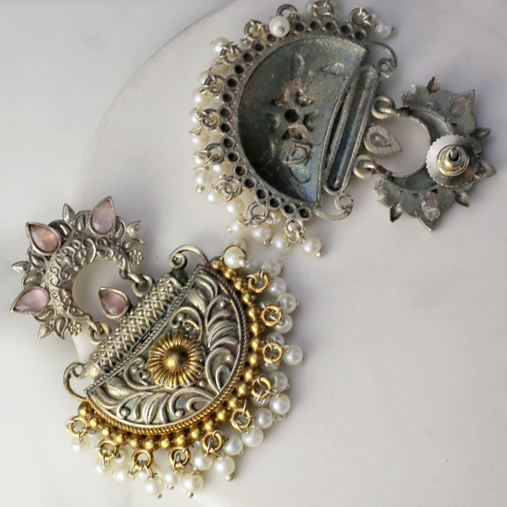 Statement Pink Tribal Earring