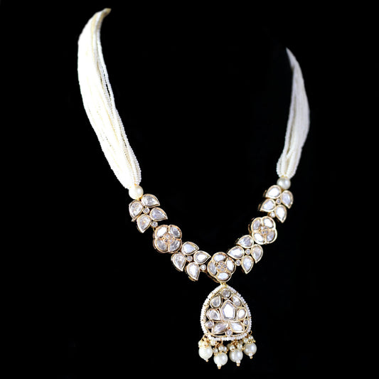 Kundan Pearl Drop Necklace - Rabal