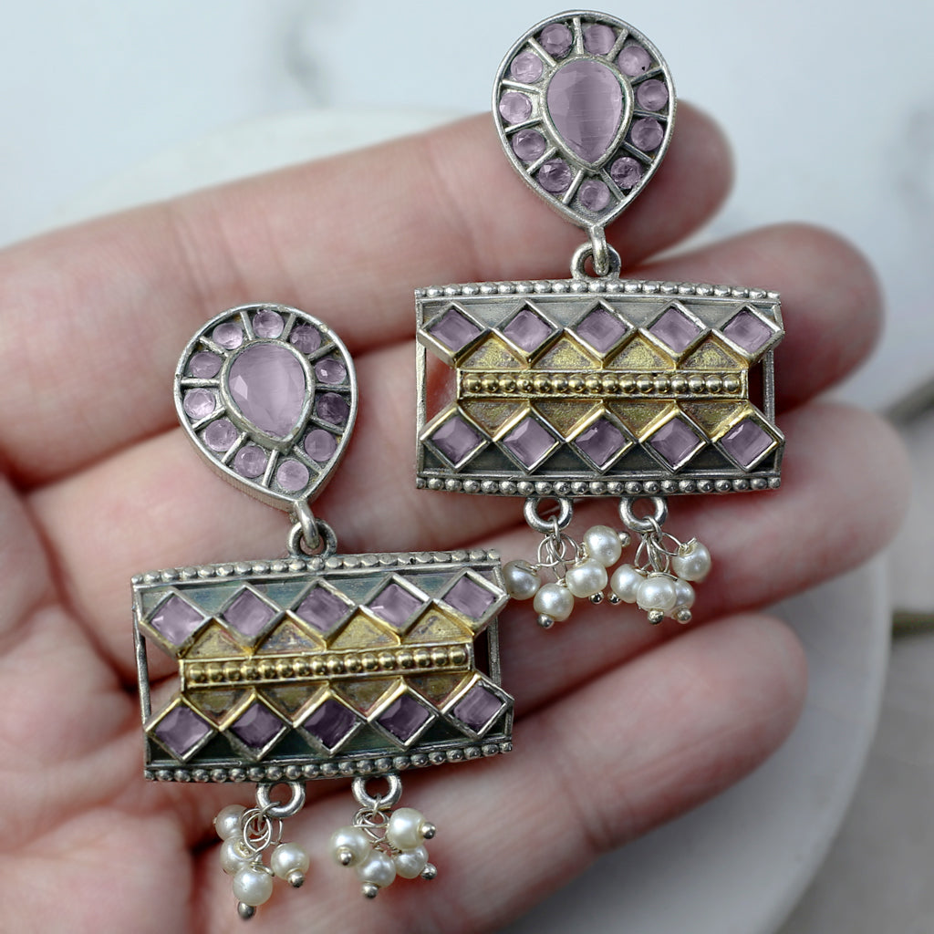 Pink Tribal Drop Earring - Rabal