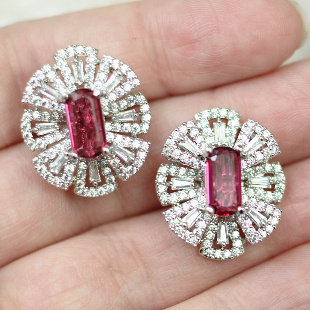 Ruby Statement Zircon Stud Earring