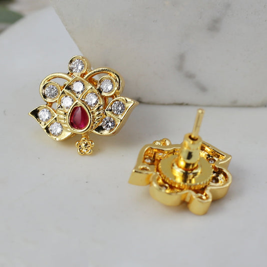 Traditional Flower Pearl Choker with Earrings - Rabal