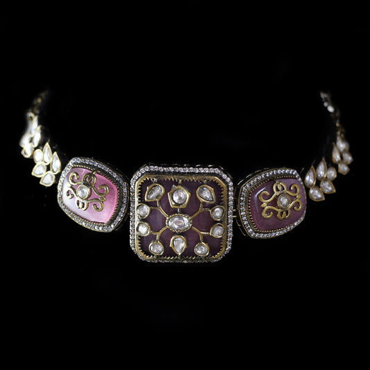 Pink Kundan Choker I Necklace - Rabal